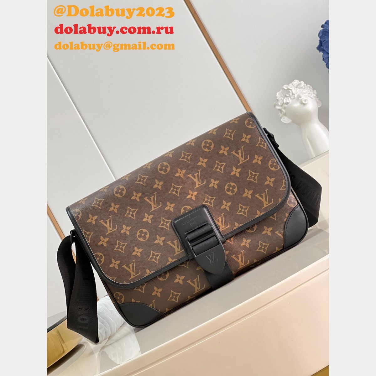 Louis Vuitton Replica Archy Messenger M46328 Bag Monogram Macassar Canvas
