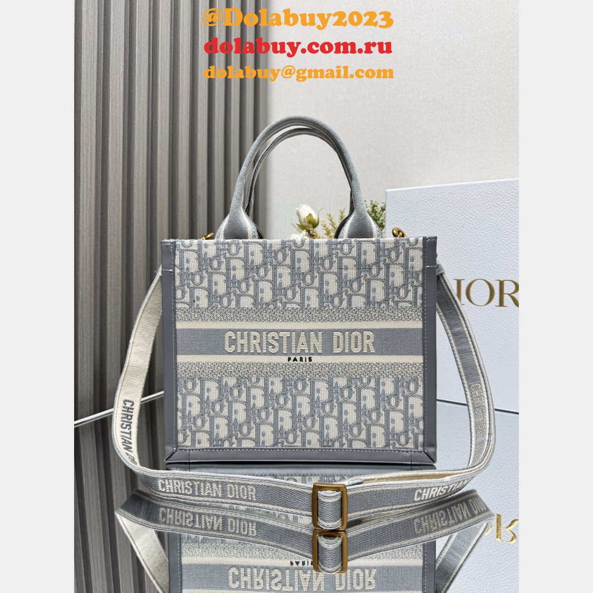 Fashion DIOR BOOK TOTE WITH STRAP NEW Designer