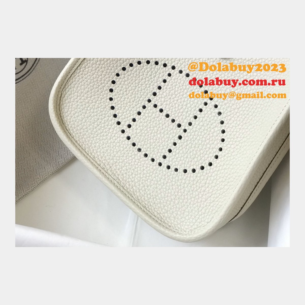 Hermes Evelyne Handbags Replica  off White