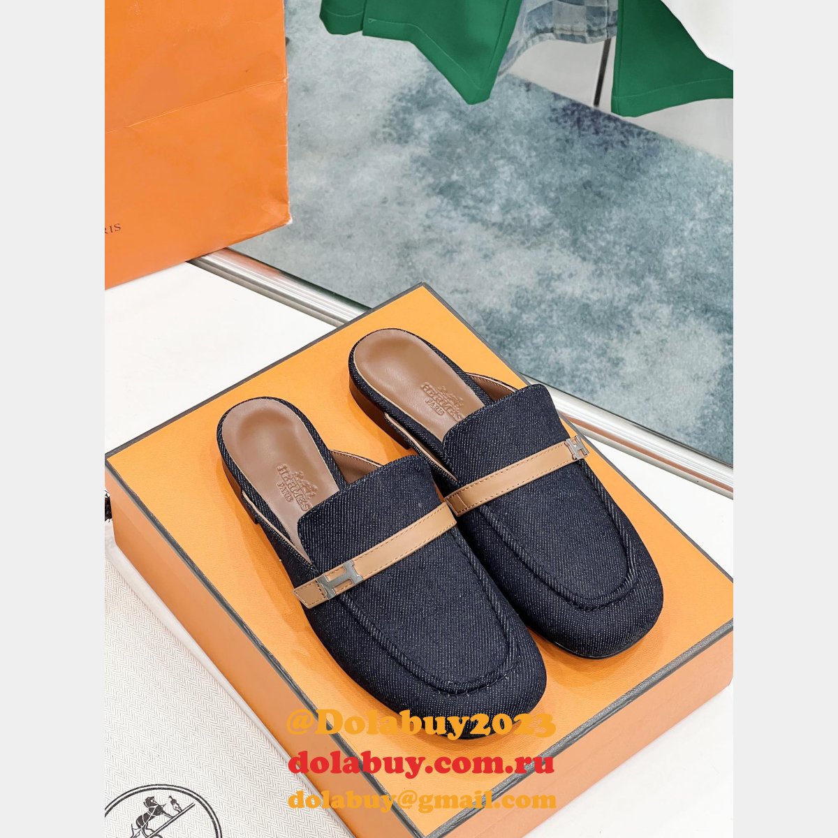 Best hermes Fashion Mule slippers Wholesale