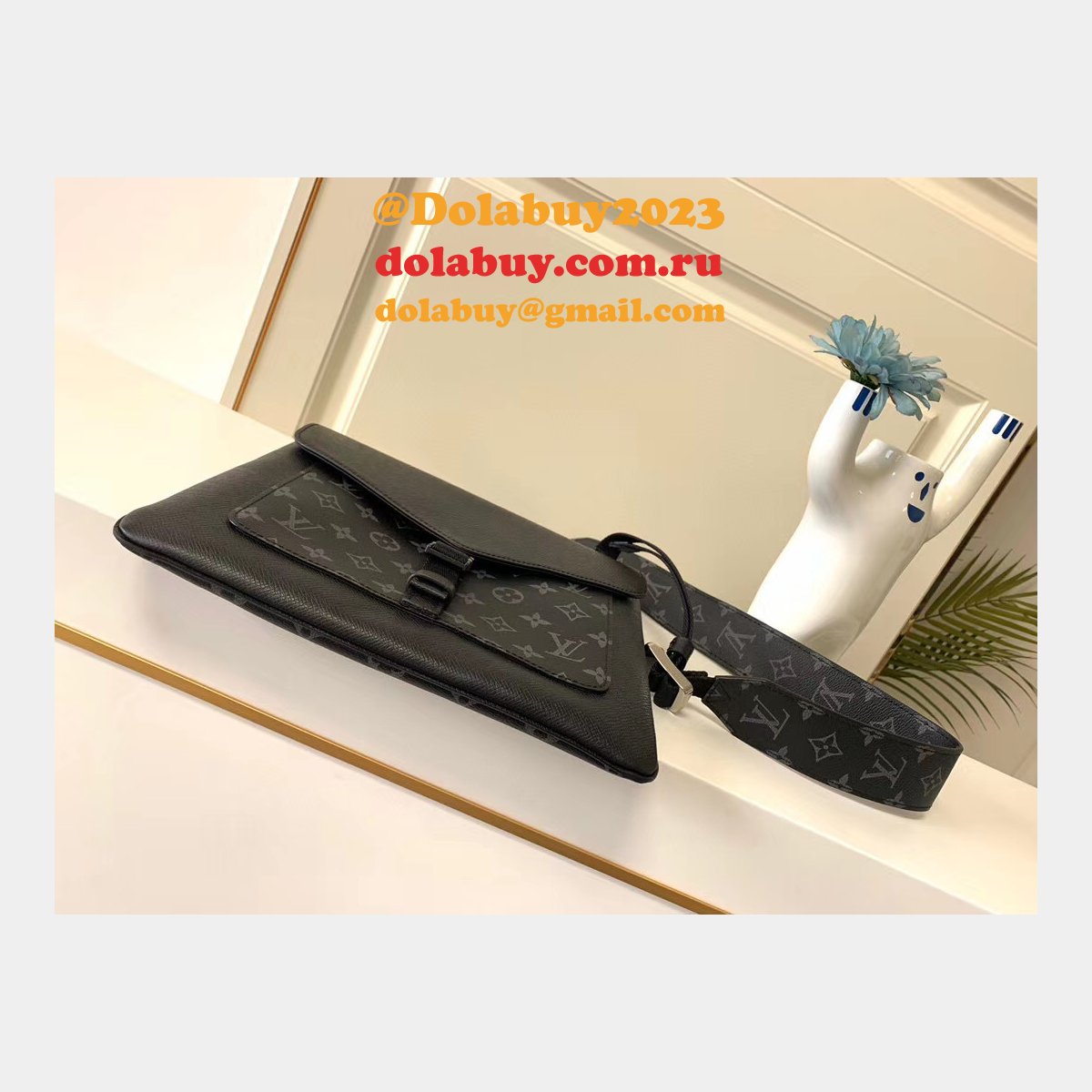 Louis Vuitton Outdoor Flap Messenger K45 M30413 Black Bags