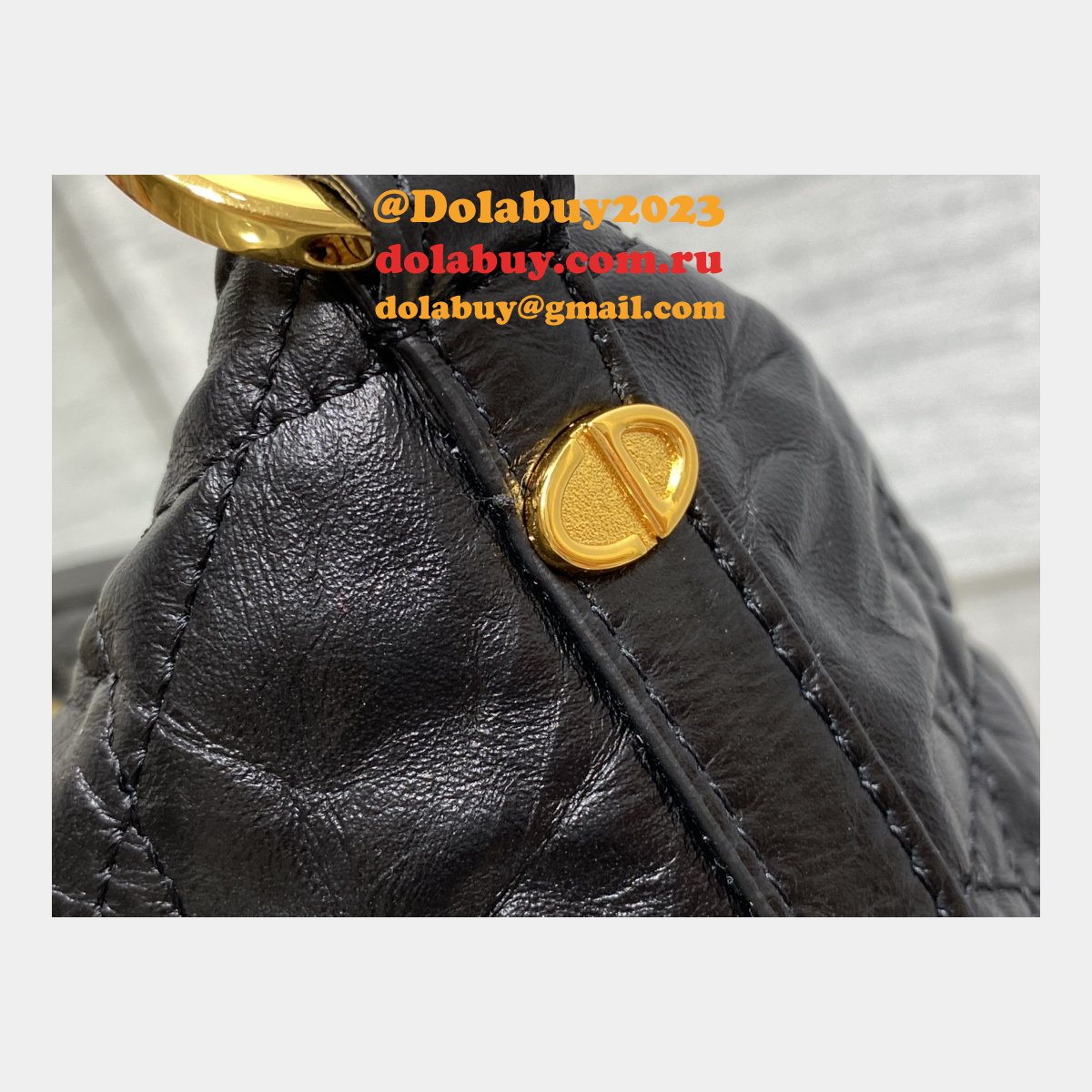 Christian Dior Perfect Fake 3106 Diorstar Hobo Chain Black Macrocannage Crinkled