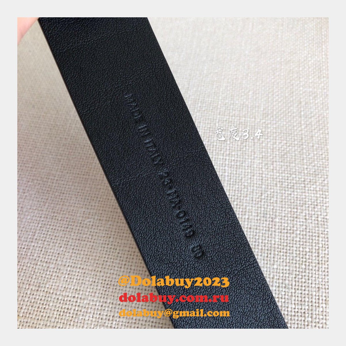 Christian Louboutin Replica 3.4cm Black Spiked Leather Belts