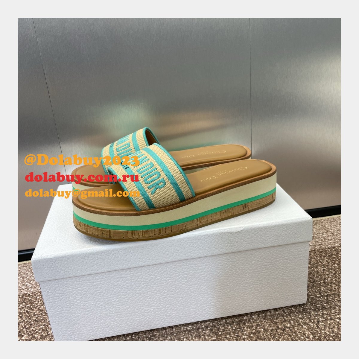 Designer Dior Dway Platform Slide