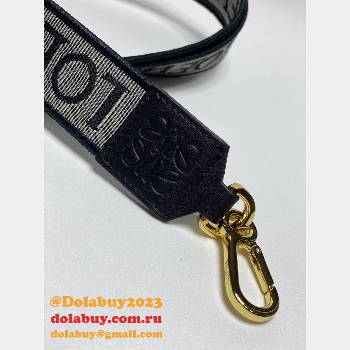 Best Loewe Anagram double-sided embroidered shoulder strap
