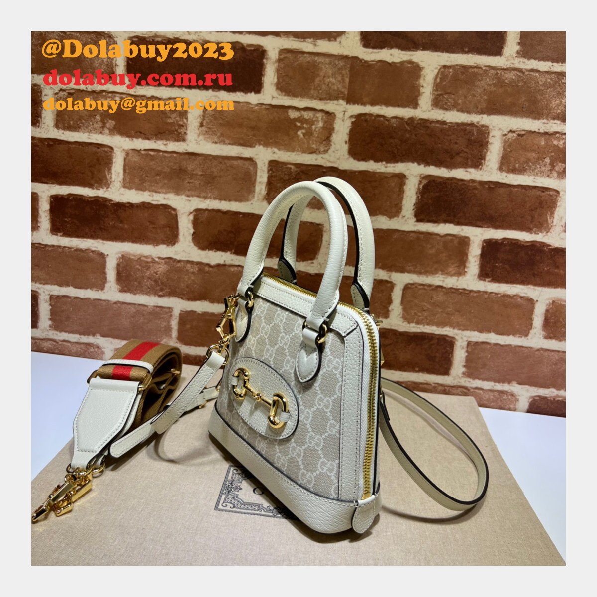 G*u*i fake luxury goods 677212 horsebit top handle bag