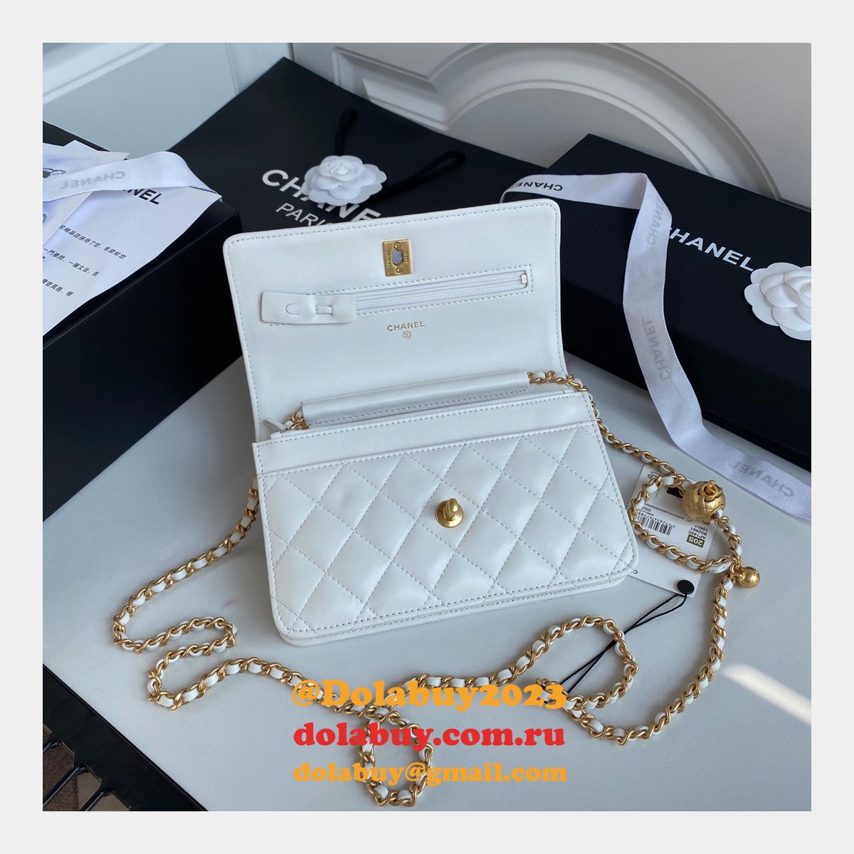 Replica 19CM Iridescent Wallet On Chain WOC AP1450 Bag
