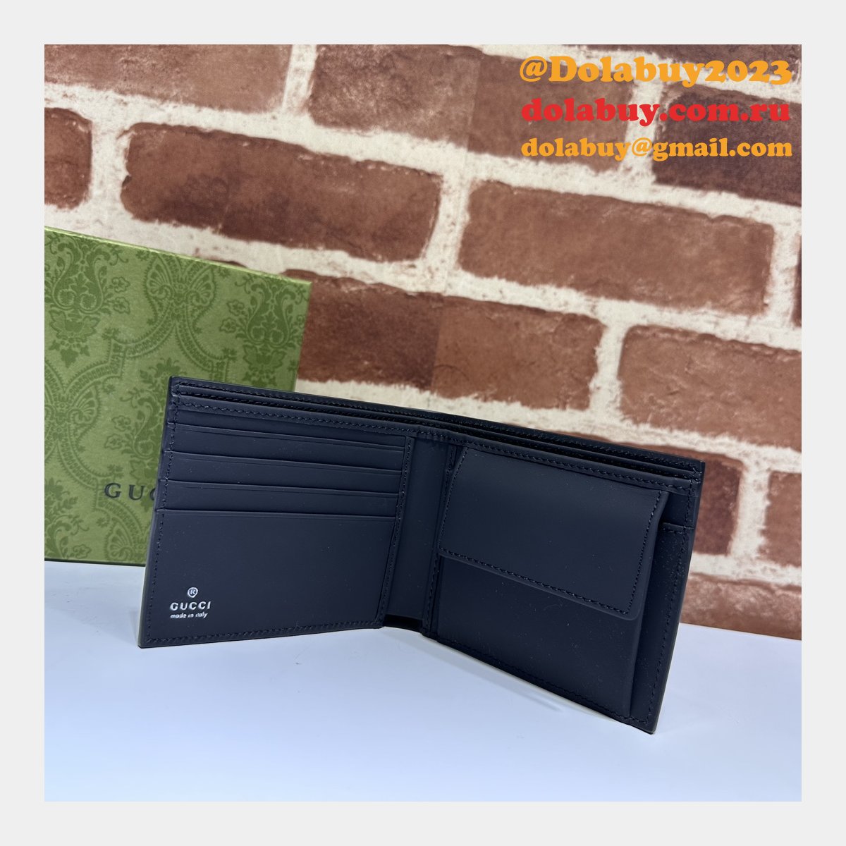 Fake GG Rubber-effect Bi-fold Wallet 771309 & 771311 Designer