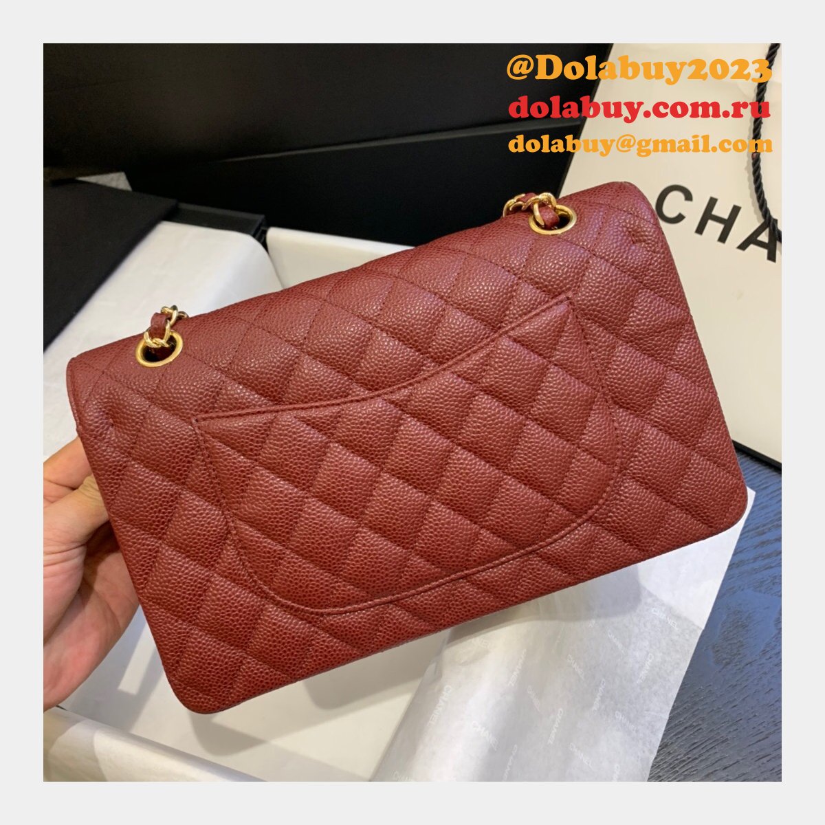 Fashion Best 2.55cm Replica Caviar Gold/Silver Bags