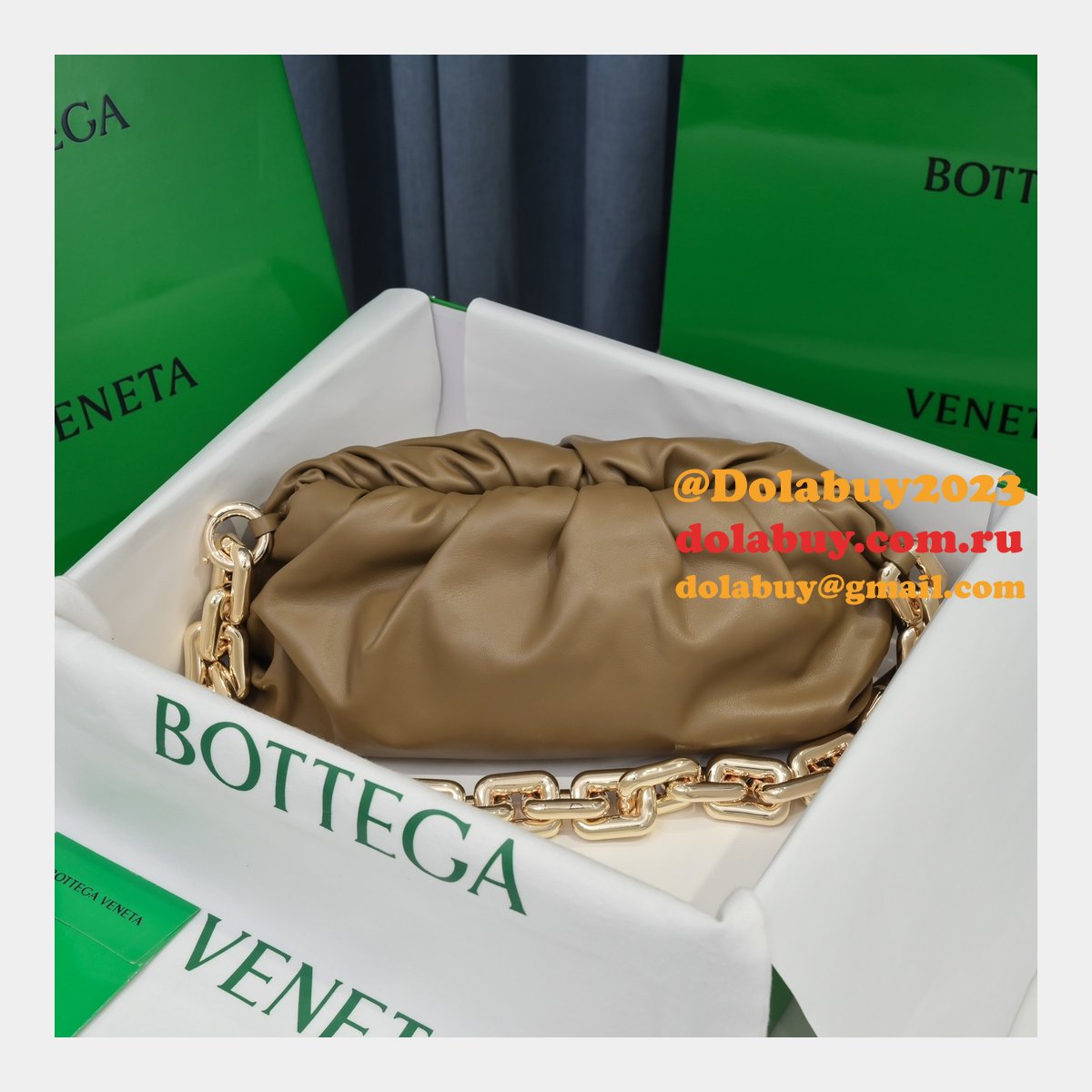top best quality b0tte*a Ven*ta replica 30cm chain pouch bag