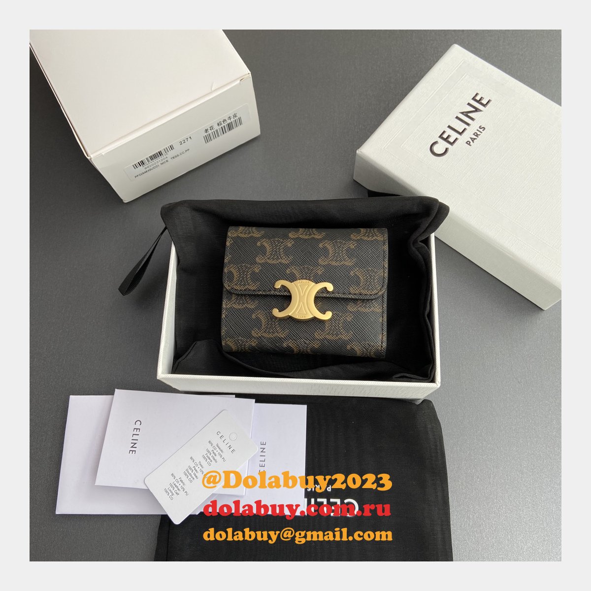High Quality Fashion CELINE TRIOMPHE short wallet