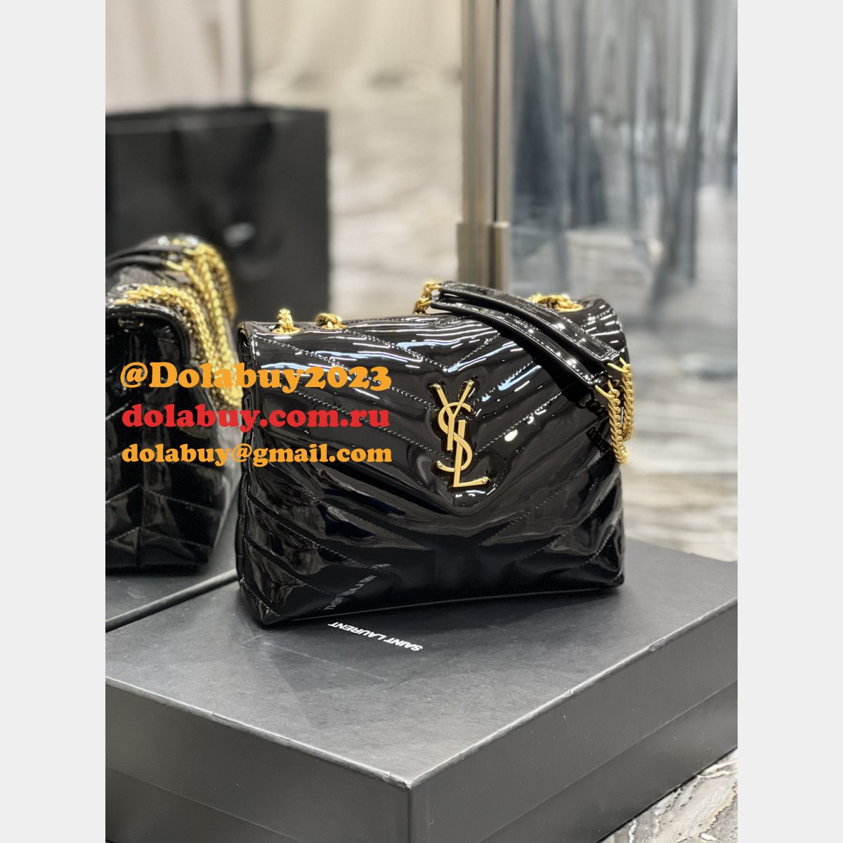 Designer Fake YSL Loulou 494699/467072 Black Handbags Online