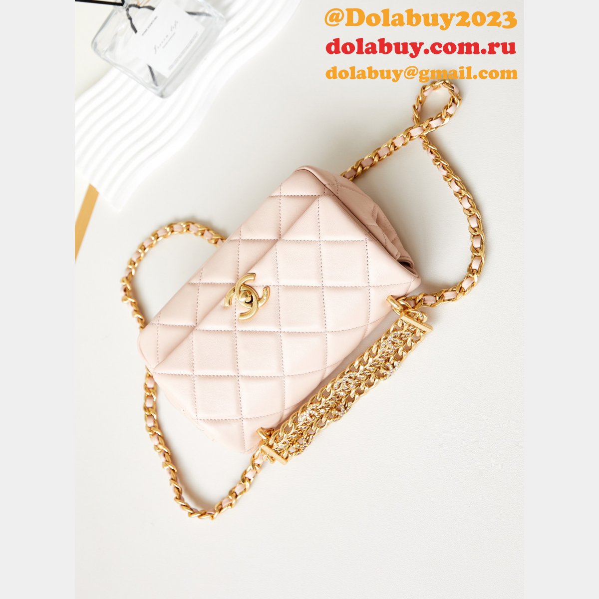 UK Copy 1:1 Mirror Matelasse Chain Handle Flap AS4595 Bag