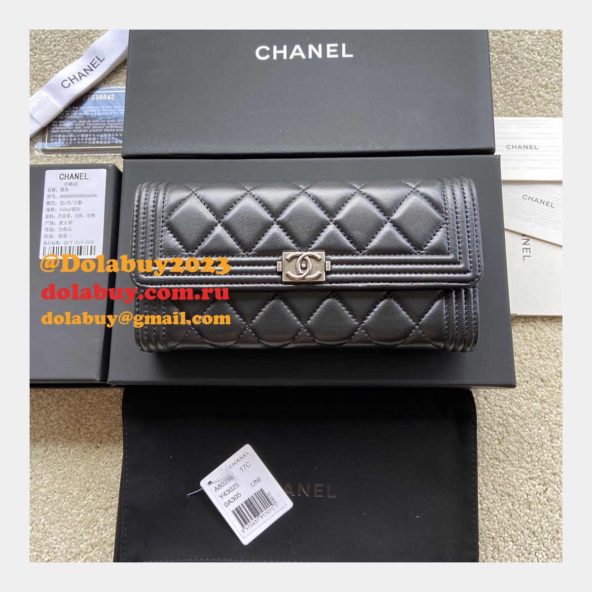 Perfect Knockoff CC LONG WALLET A80286