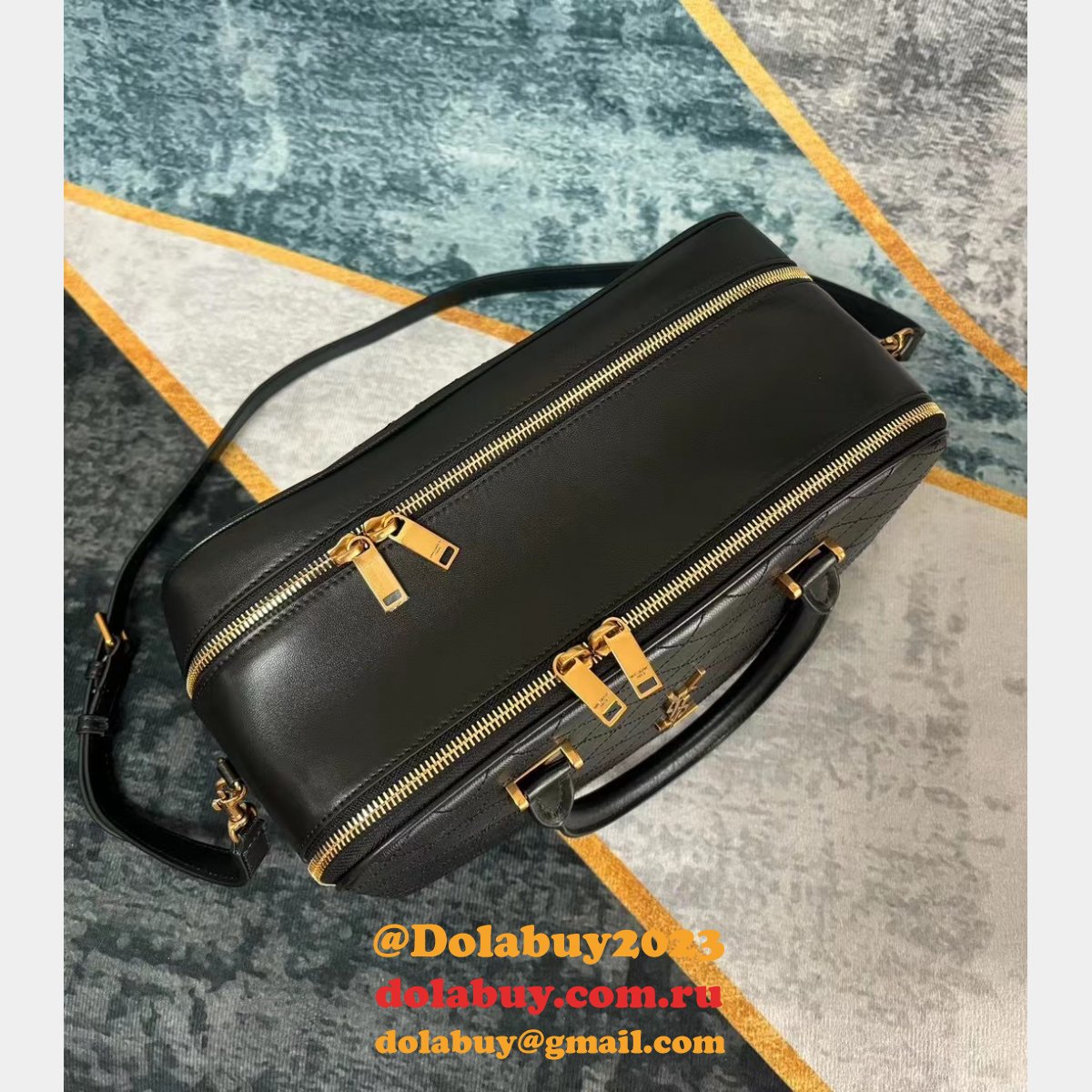 Designer Saint Laurent Replicas Lyia Zip Duffle Black 766785 Bag