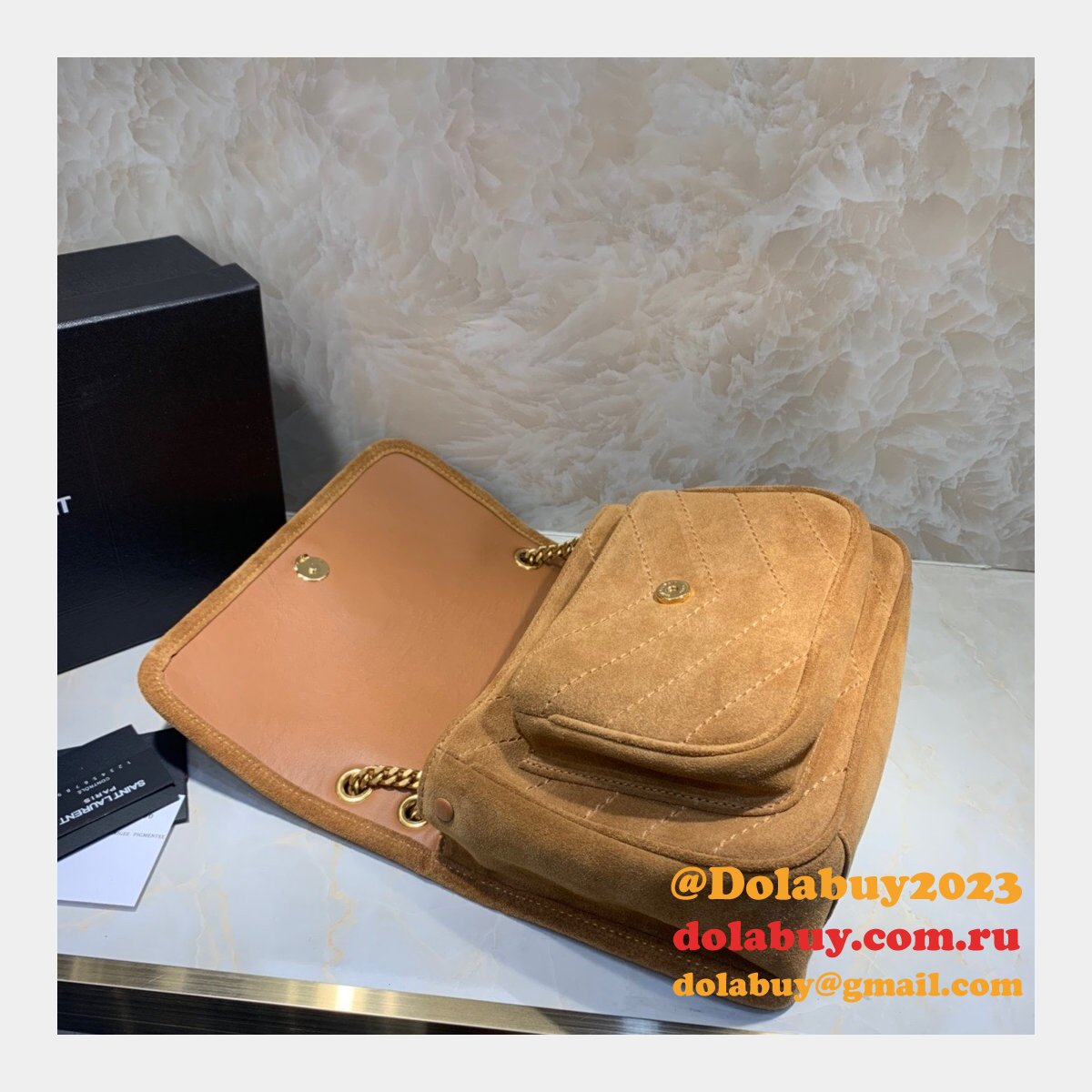 Ysl Saint Laurent niki mini Top Quality 22cm Brown Bag