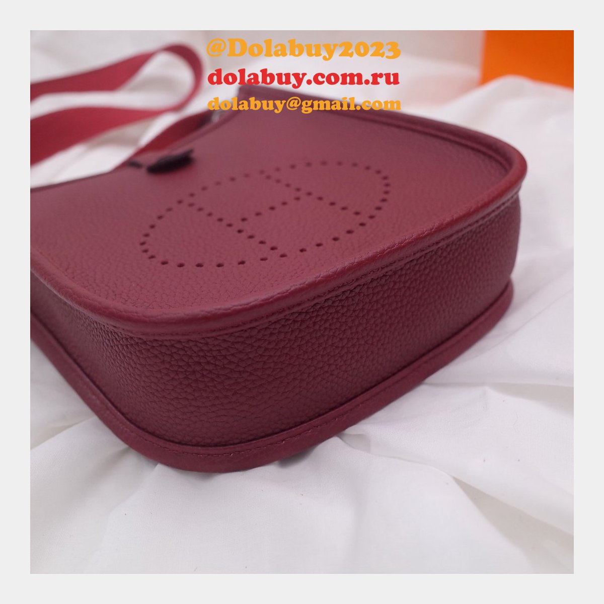 Hermes Evelyne Bag Pink Clemence leather Rose Tyrien