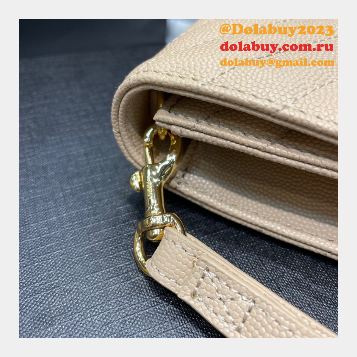 Buy Replica YSL Saint Laurent Monogram Clutch 617662 Quilted Grain