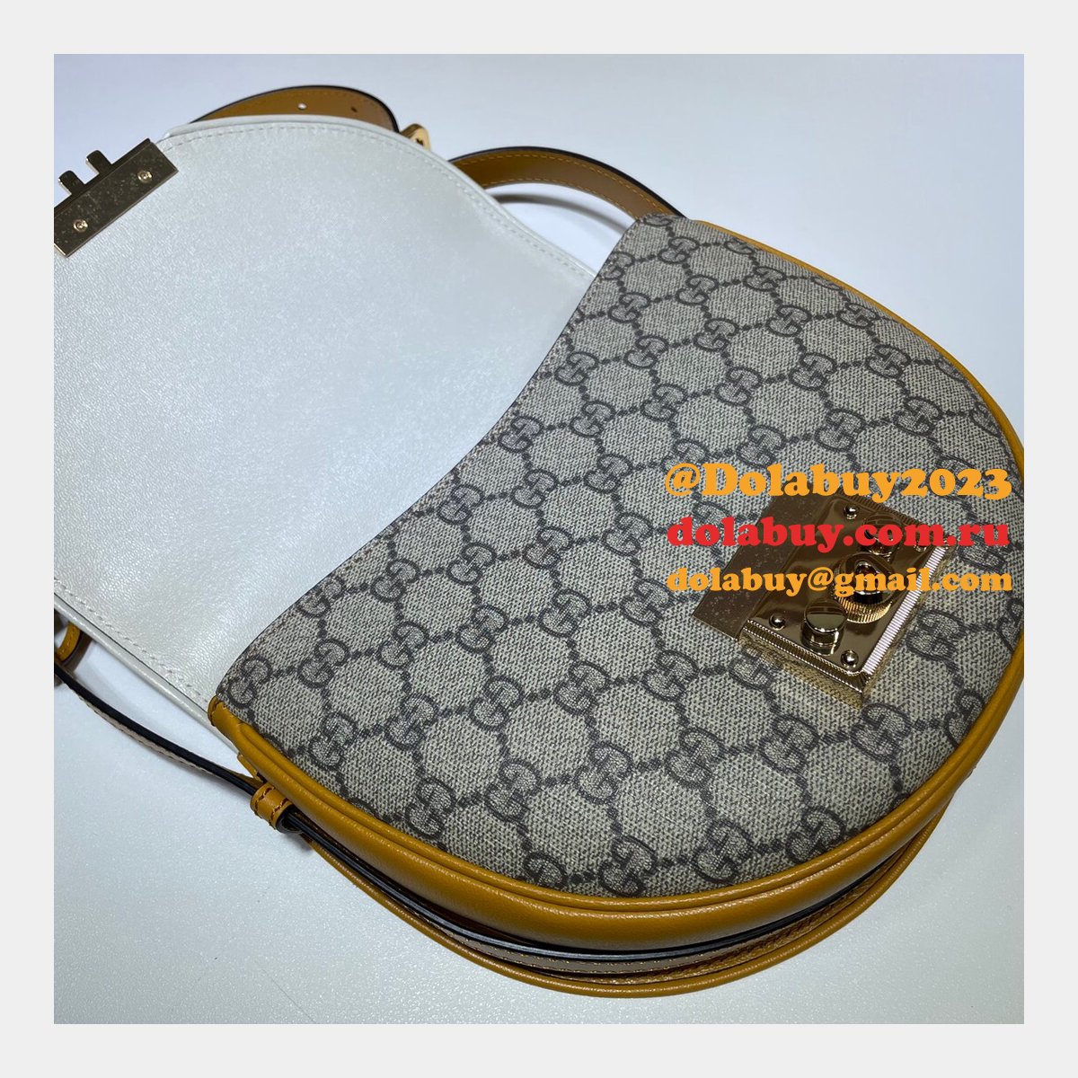 replica designer G*u*i 644524 white padlock small shoulder bag