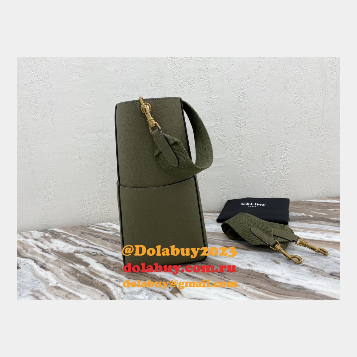 Top Quality Replica Celine Sangle Army Green Shoulder Bags