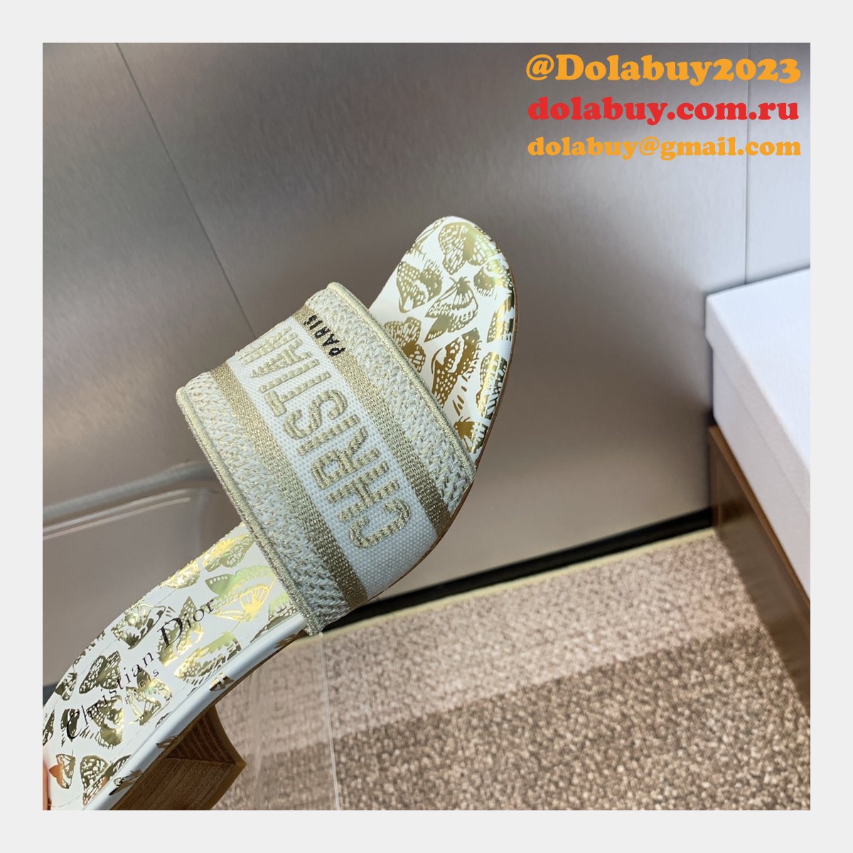 High Quality Dior Dway Heeled Slides Replica Shoes