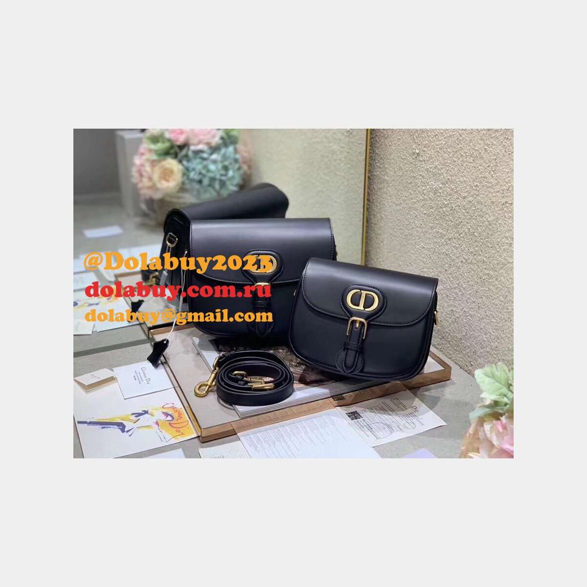 Replica 2020 Christian dior bobby CD logo black bag