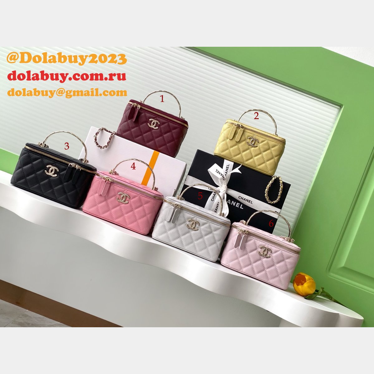 AP4590 1:1 Mirror Chain Shoulder Vanity Bag