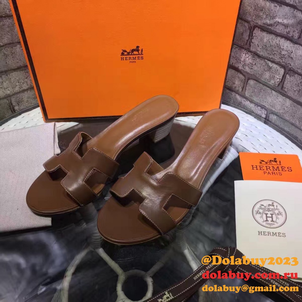 Hermes Women''s Flats Slippers 012