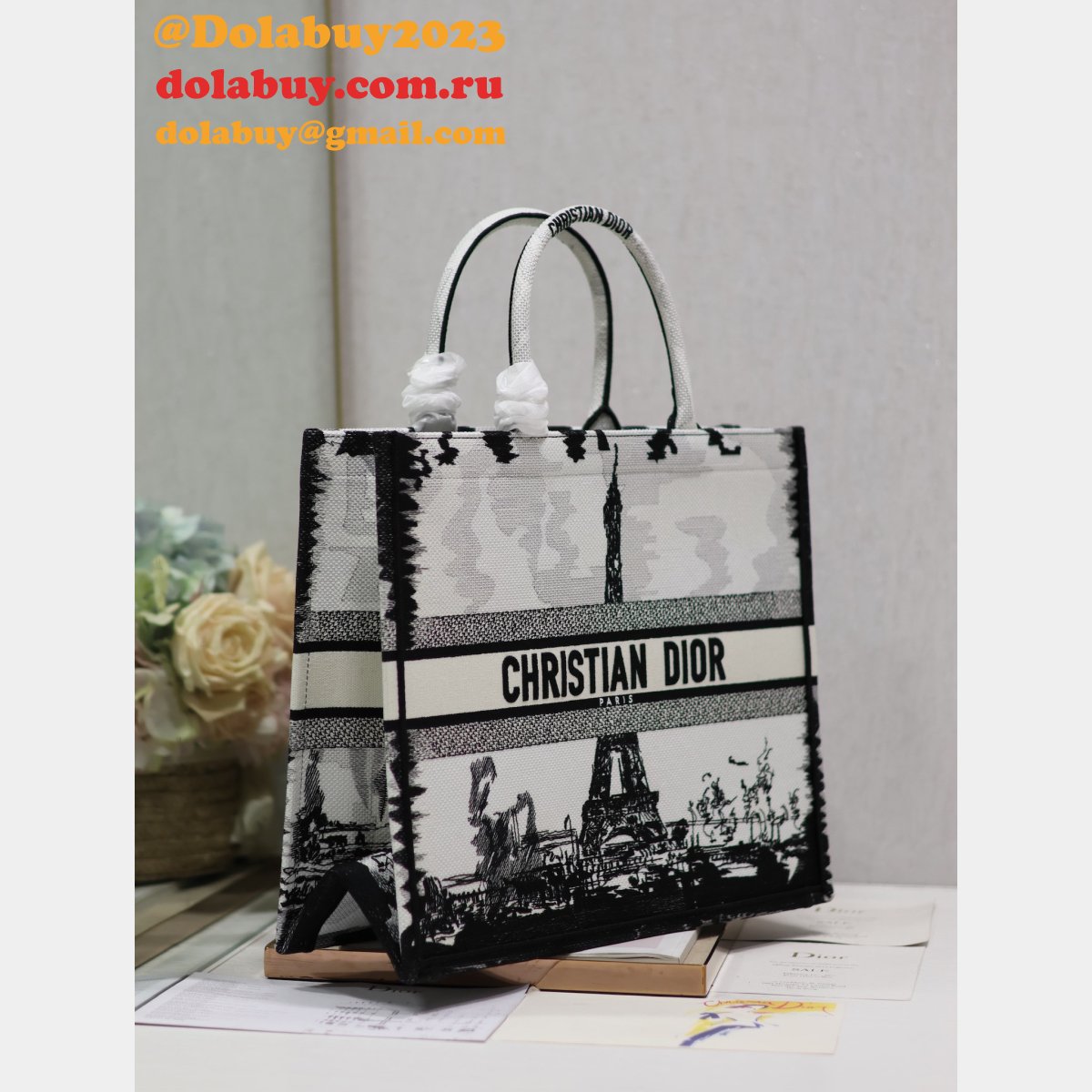 Top Quality DIOR Eiffel Tower BOOK TOTE