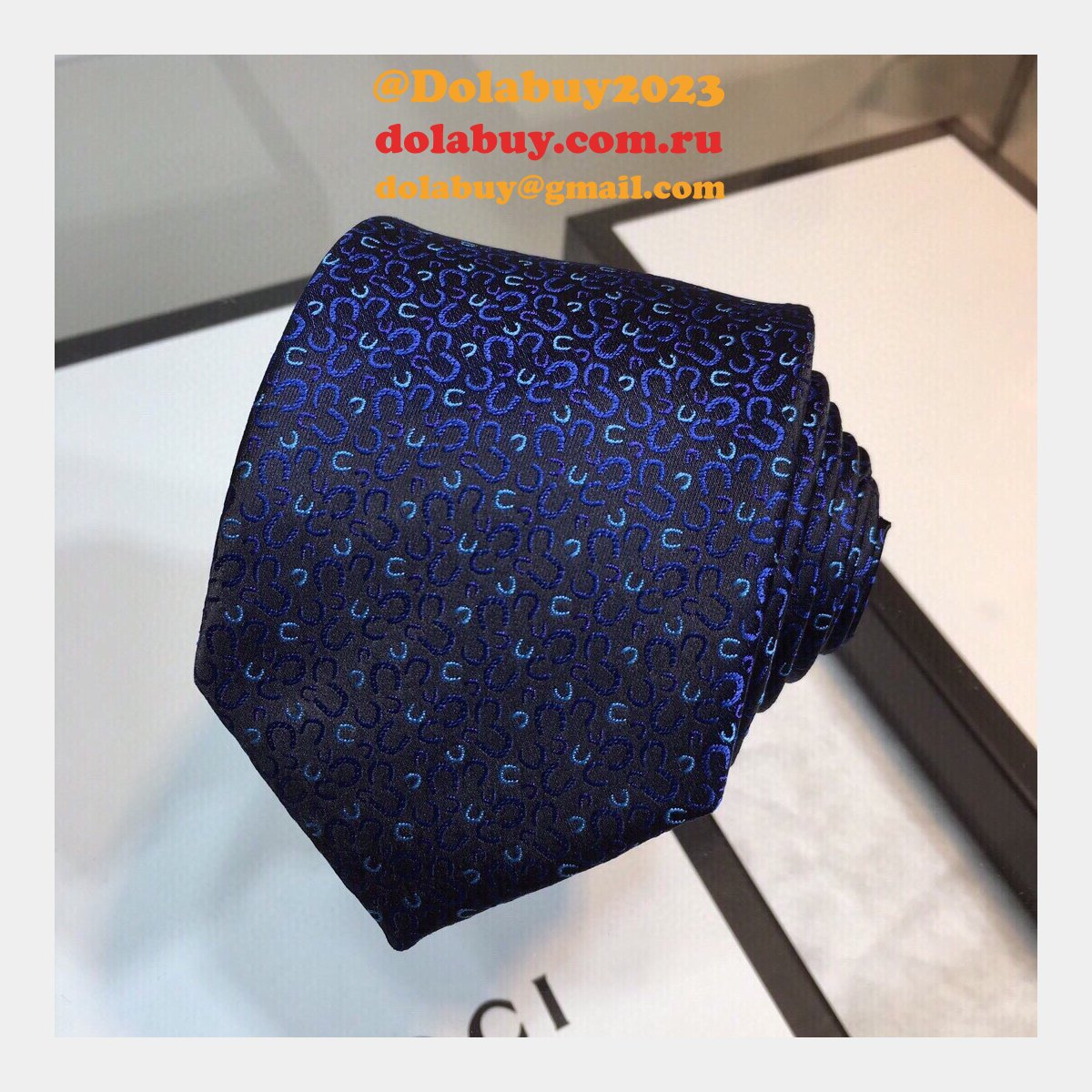 Hermes Replica Mens Silk Tie Geometric Pattern