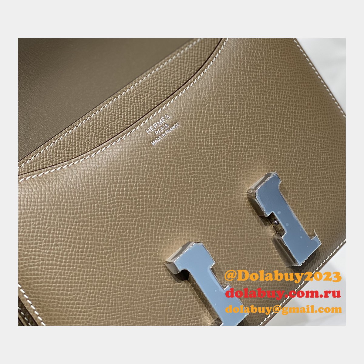 Hermes Constance Bag 18cm Epsom Leather Elephant grey