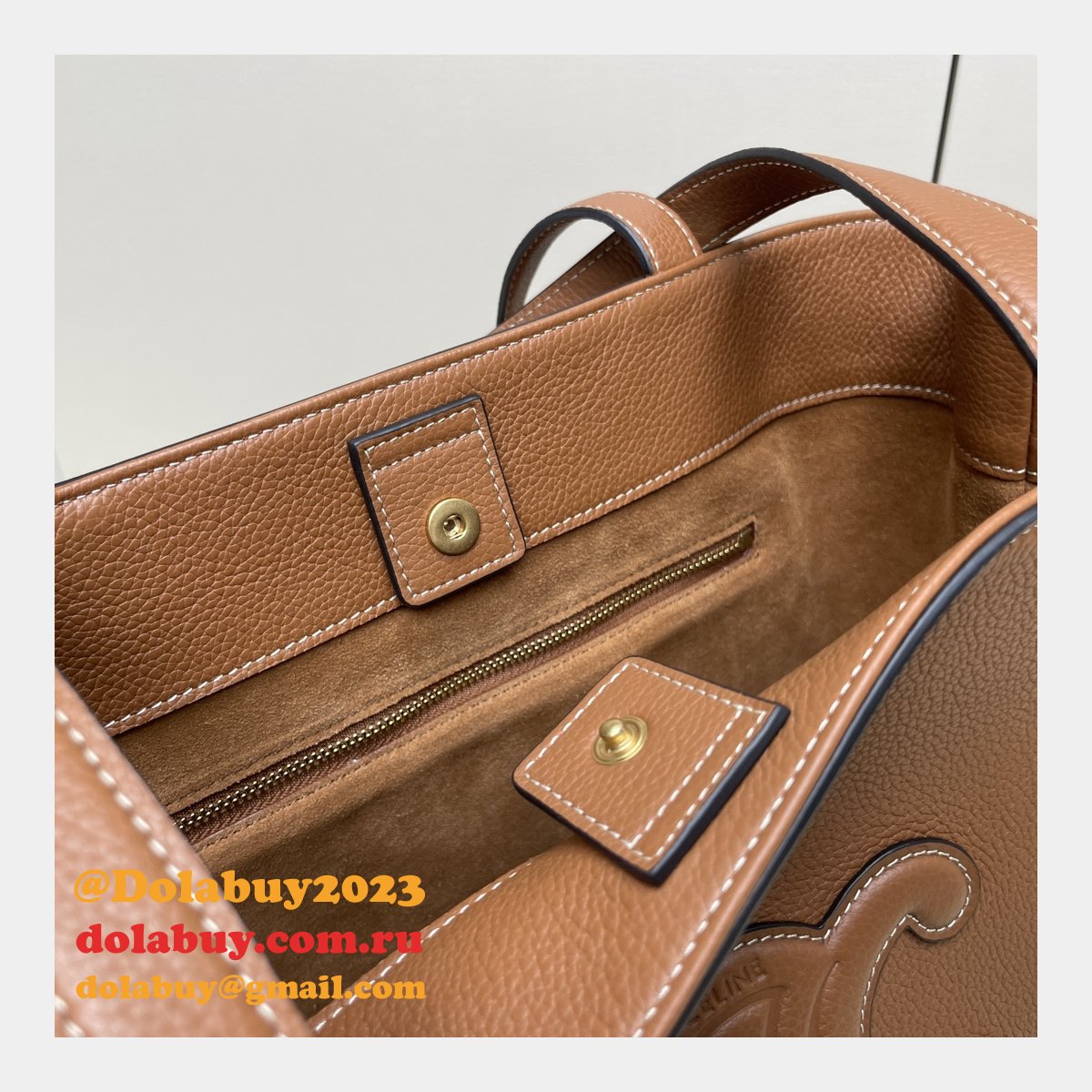 Luxury Best Celine 116853 Medium Cabas Anais Cuir Triomphe