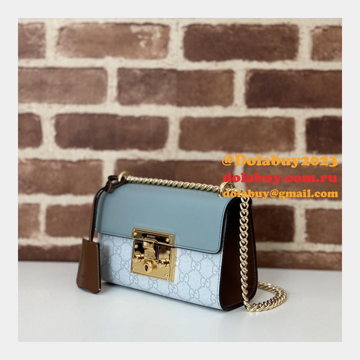 luxury padlock G*u*i copy gg shoulder 409487 bag