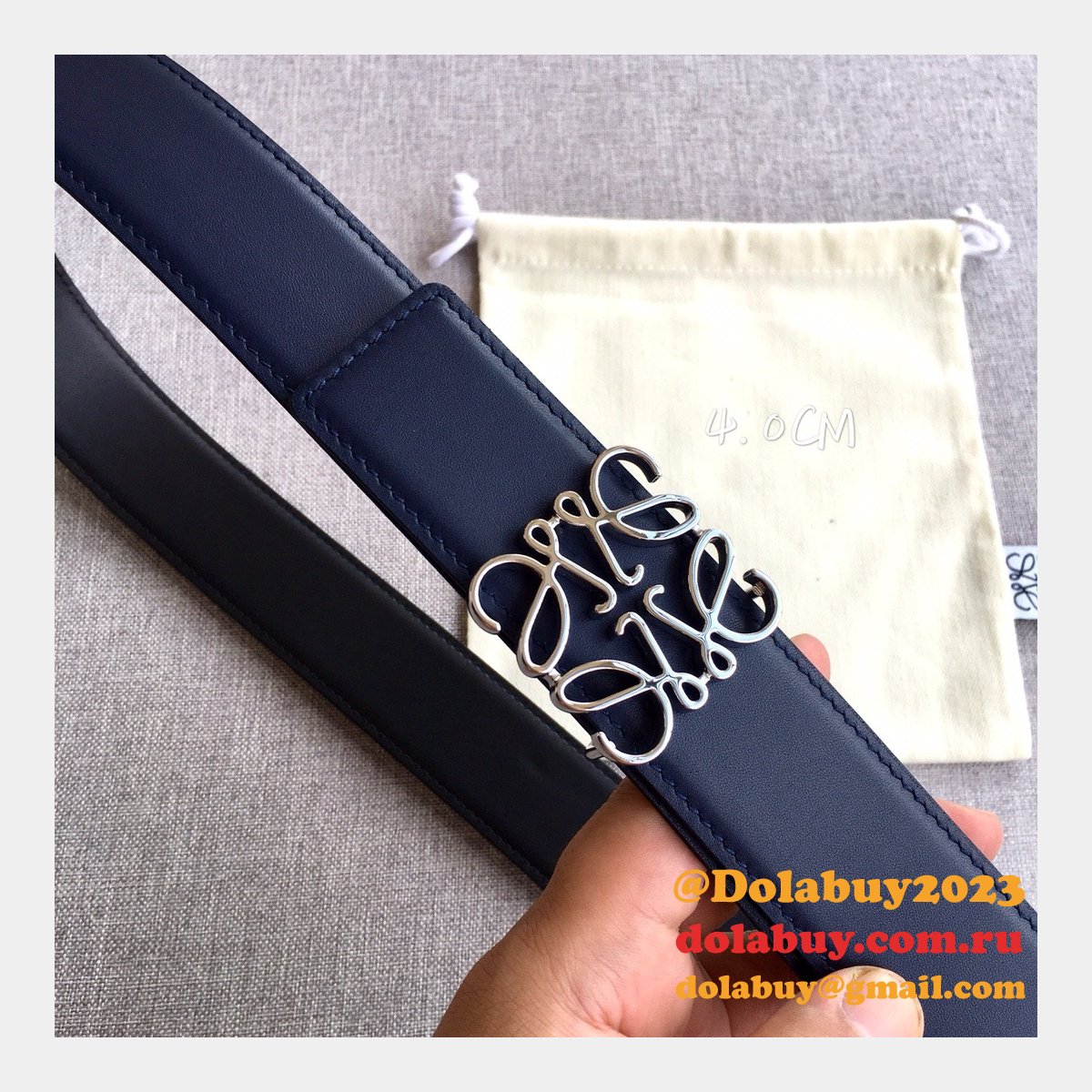 Loewe Designer Replica Top 4.0CM Width Double-Sided Cowhide Belt
