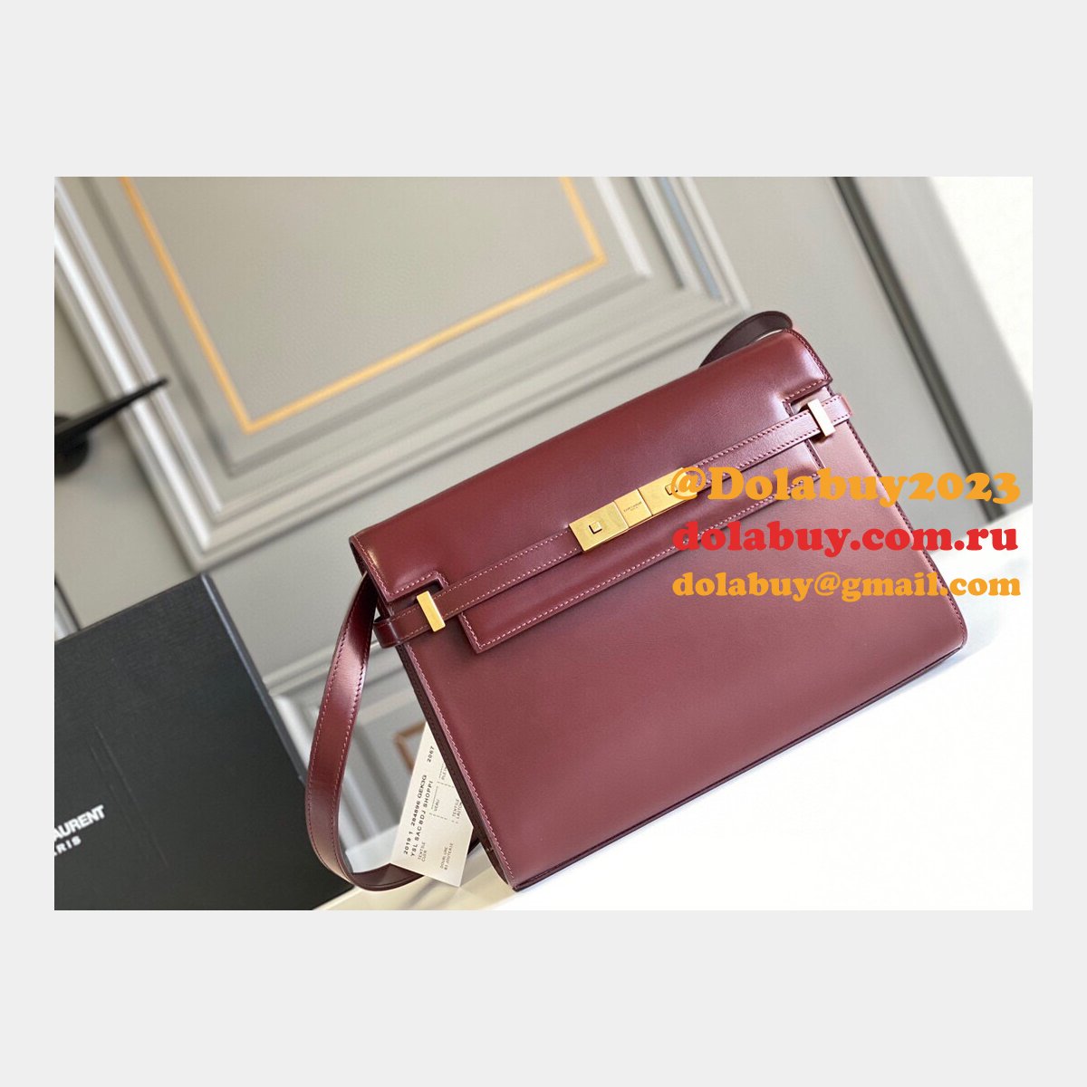 Cheap YSL Saint Laurent Small Manhattan Top Handle Bag Red