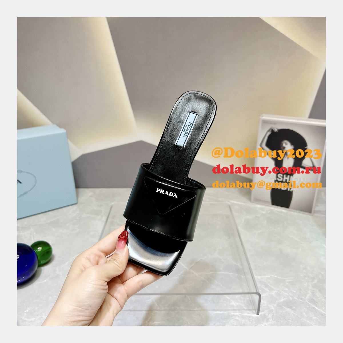 Top Quality Duplicate REPLICA PRADA LEATHER SLIPPERS