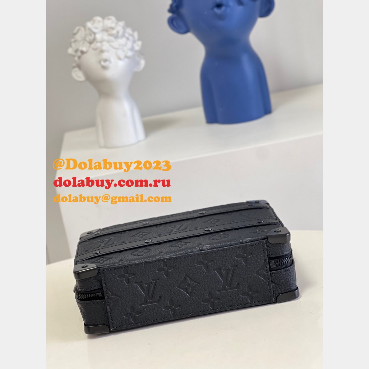 Louis Vuitton Luxury M59163 Black Handle Soft Trunk Taurillon Monogram Men Bags