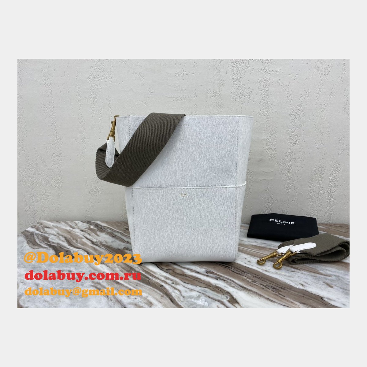 Top Quality Replica Seau Sangle Celine White Bags