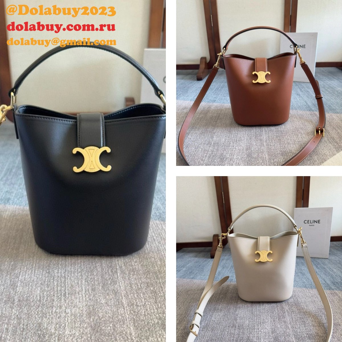 Celine SMALL BUCKET LOUISE IN SMOOTH CALFSKIN