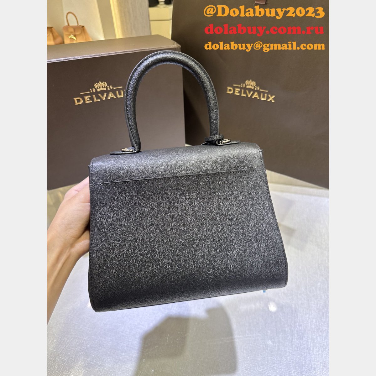 High Quality Black 99125066 Brillant RodéoCalf Delvaux Replica Bag