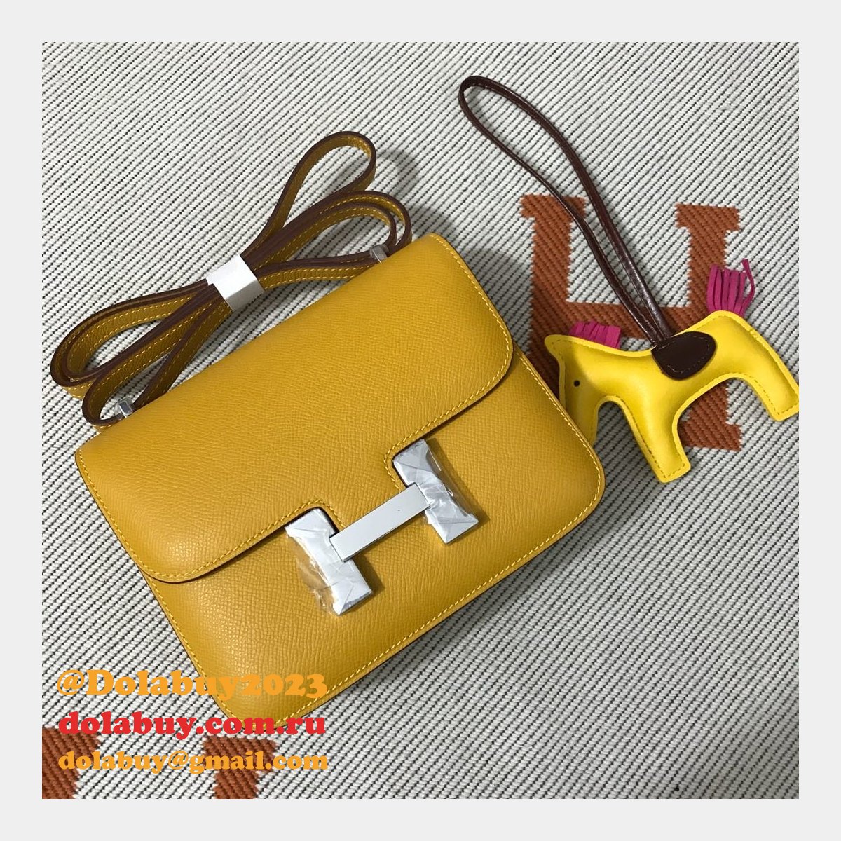 Hermes Constance Bag 18cm Epsom Leather Yellow