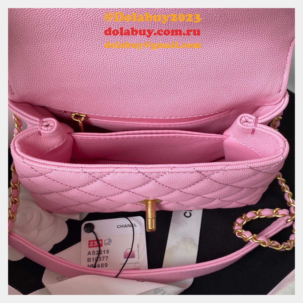 Replica Handle Matelasse 2Way AS2215 Shoulder Bag CAVIAR 19CM