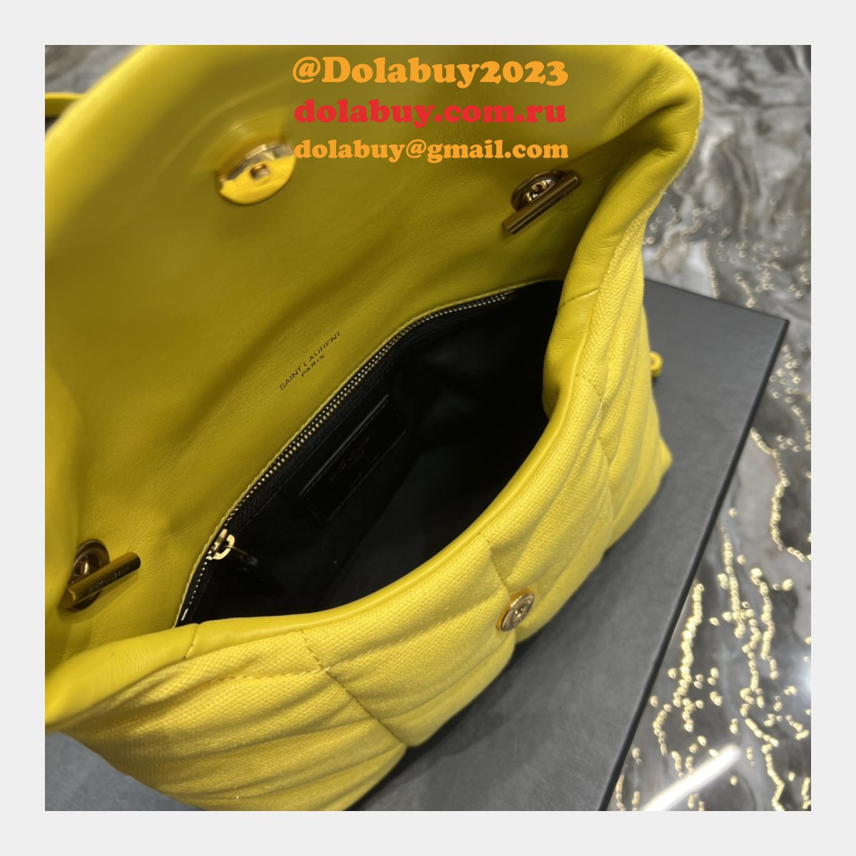 AAA+ 620333 Saint Laurent Knockoff Puffer Toy Bag In Canvas 29cm