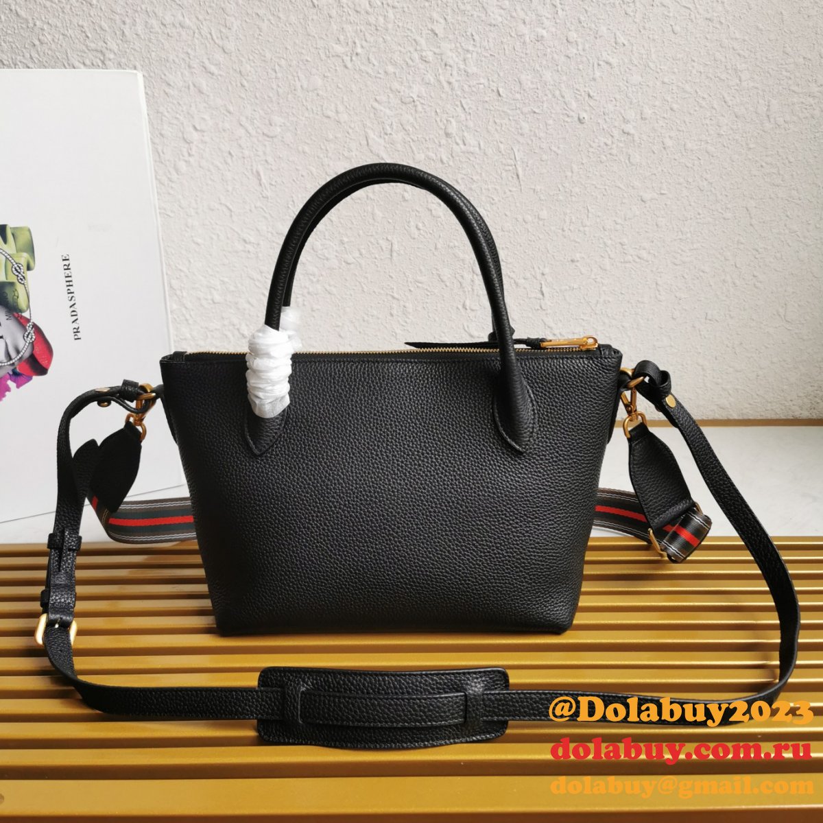 Designer Prada Replica 1BA111 Grained Inspired Shoulder Luxury Bag