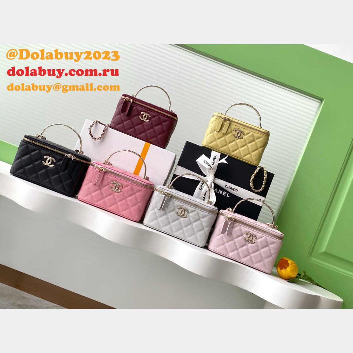 AP4590 1:1 Mirror Chain Shoulder Vanity Bag