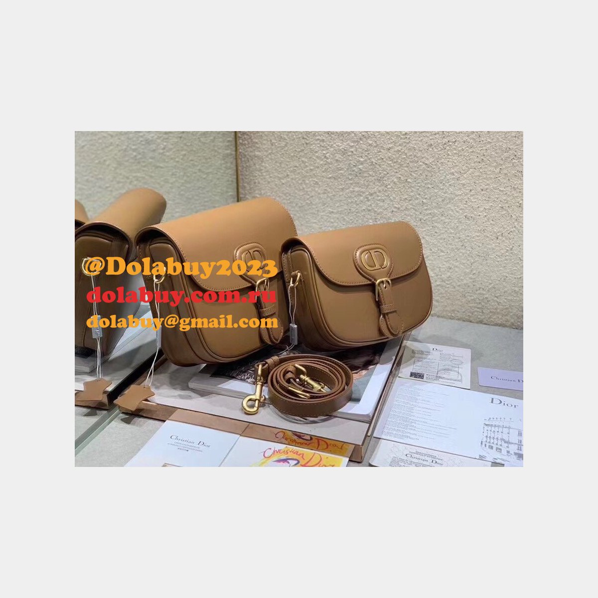 Best 2020 Christian dior bobby CD logo Obligue Brown bag