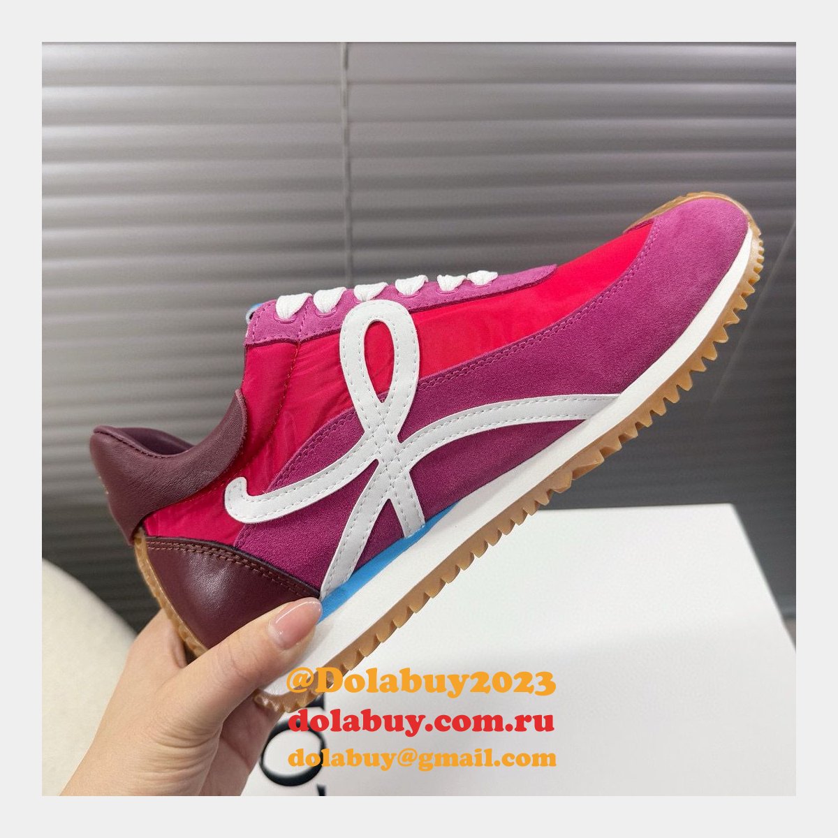 Fashion Loewe Flow Runner In Nylon And Suede