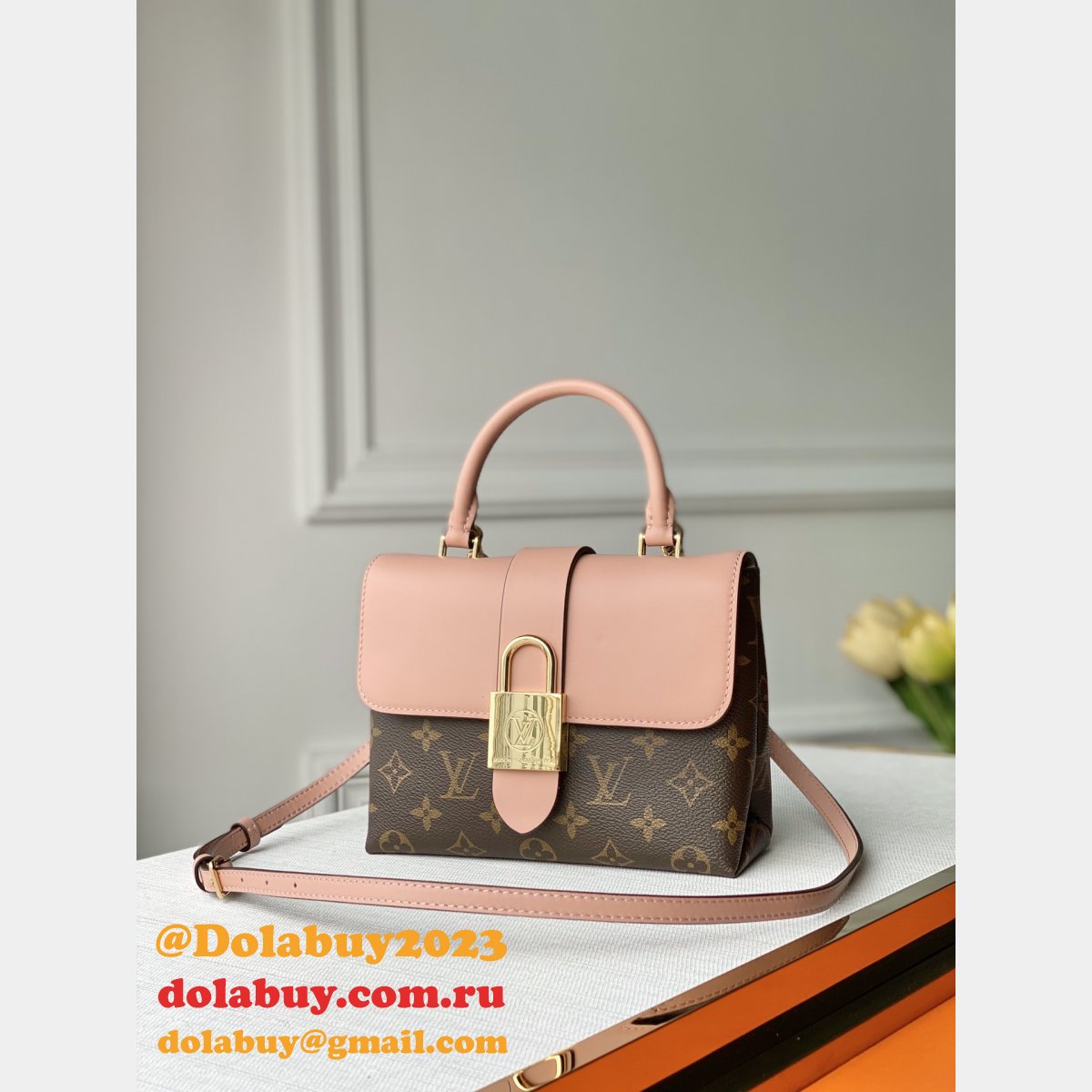 Louis Vuitton Monogram Canvas Locky BB Bag M44080 Fake Pink Bag