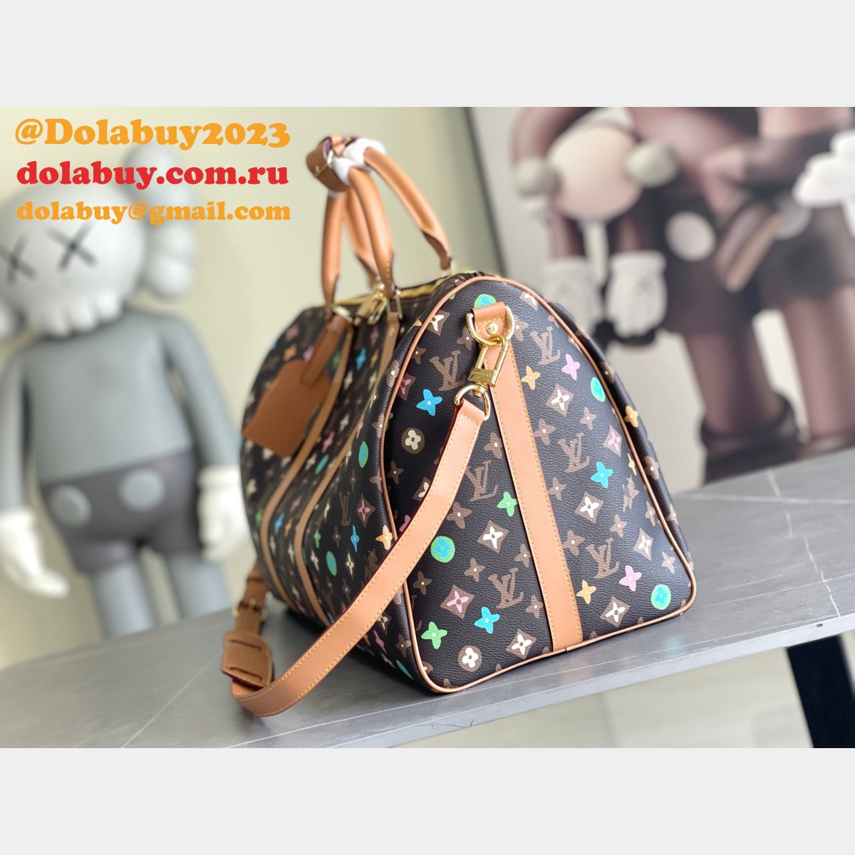 Fashion LOUIS VUITTON REPLICA Damier Graphite Keepall 50 M24233