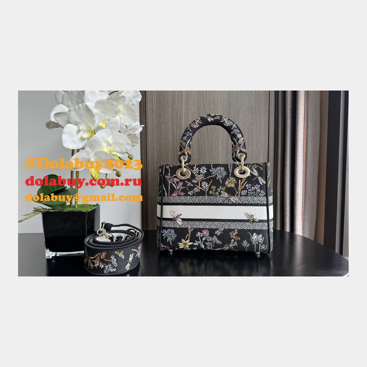 Perfect Christian Dior Lady Dior 24cm Duplicate Bags